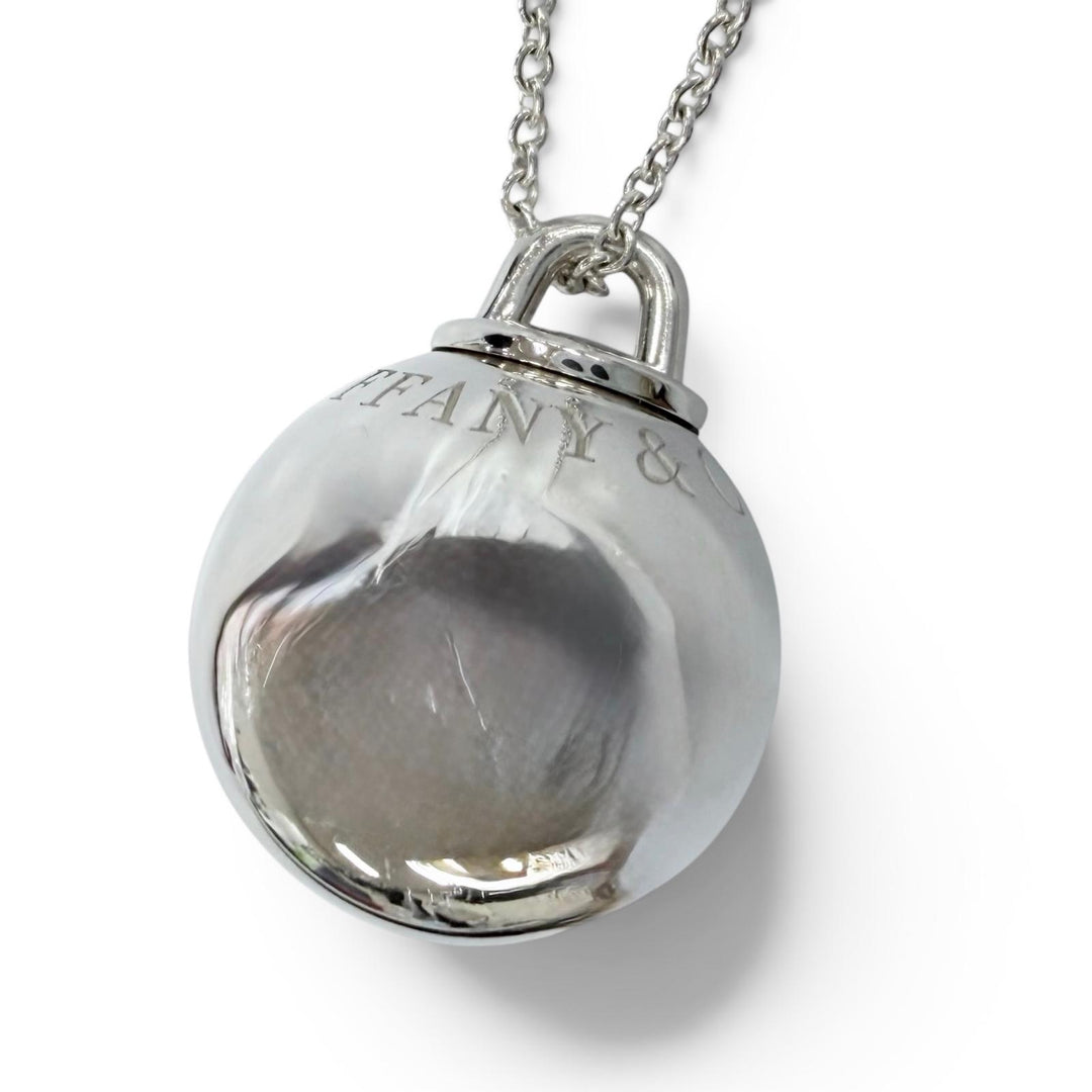 美品☆TIFFANY&amp;Co. ティファニー ハードウェア ボール ネックレス AG925 ペンダント アクセサリー シルバー 重量14.9g レディース