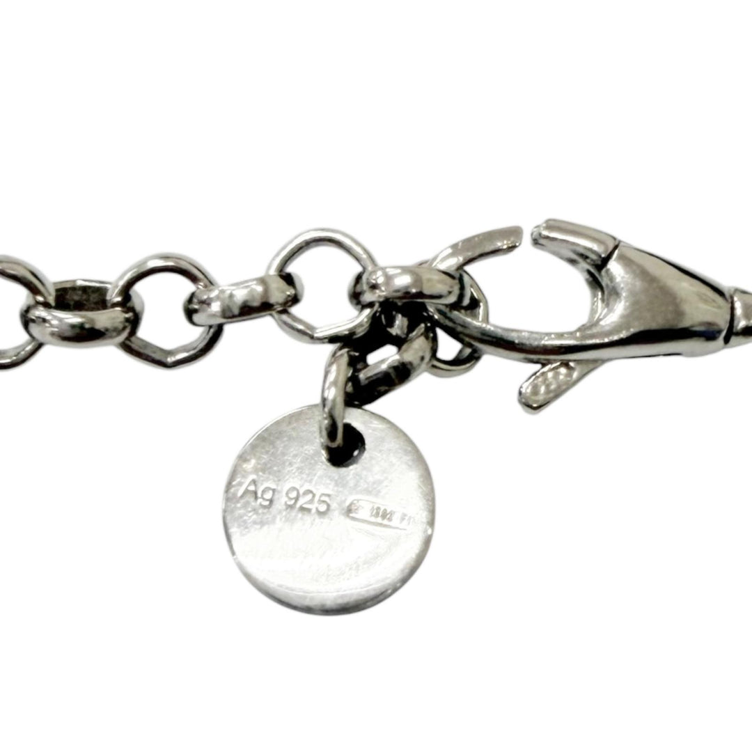 美品□GUCCI グッチ 455535 AG925 インターロッキングG アラベスク チェーンネックレス アクセサリー シルバー イタリア製 重量7.2g