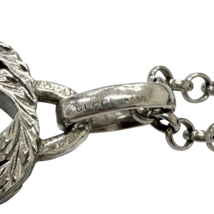 美品□GUCCI グッチ 455535 AG925 インターロッキングG アラベスク チェーンネックレス アクセサリー シルバー イタリア製 重量7.2g