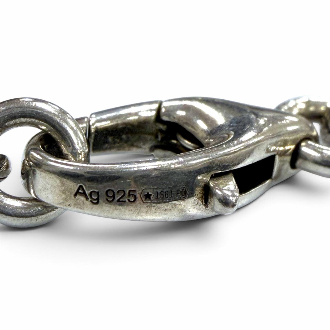 美品▼GUCCI グッチ 455307 インターロッキングG アラベスク AG925 チェーン ネックレス シルバー イタリア製 重量19g メンズ レディース