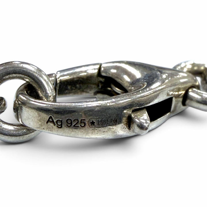 美品▼GUCCI グッチ 455307 インターロッキングG アラベスク AG925 チェーン ネックレス シルバー イタリア製 重量19g メンズ レディース