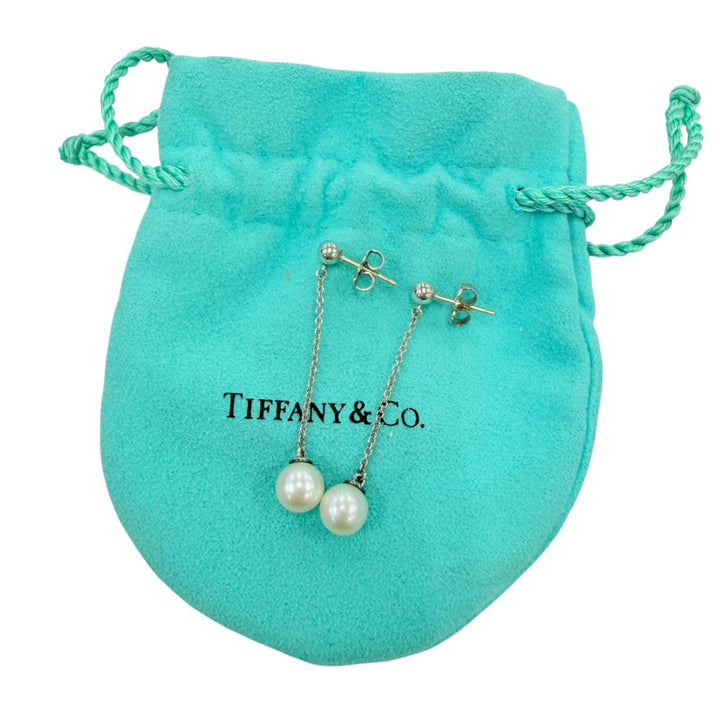 美品☆TIFFANY&amp;Co. ティファニー ジーグフェルド コレクション ピアス AG925 パール シルバー 重量1.9g レディース 保存袋付き