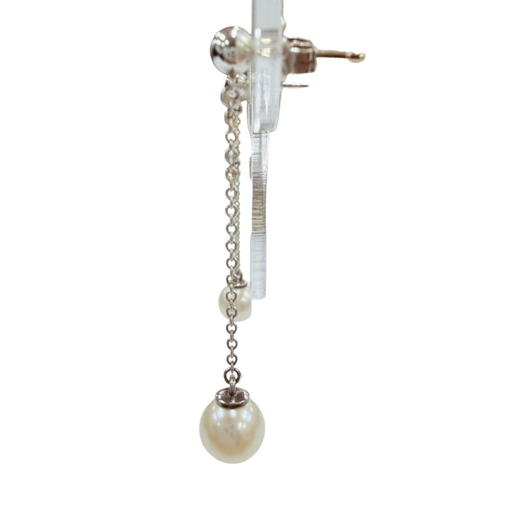 美品☆TIFFANY&amp;Co. ティファニー ジーグフェルド コレクション ピアス AG925 パール シルバー 重量1.9g レディース 保存袋付き