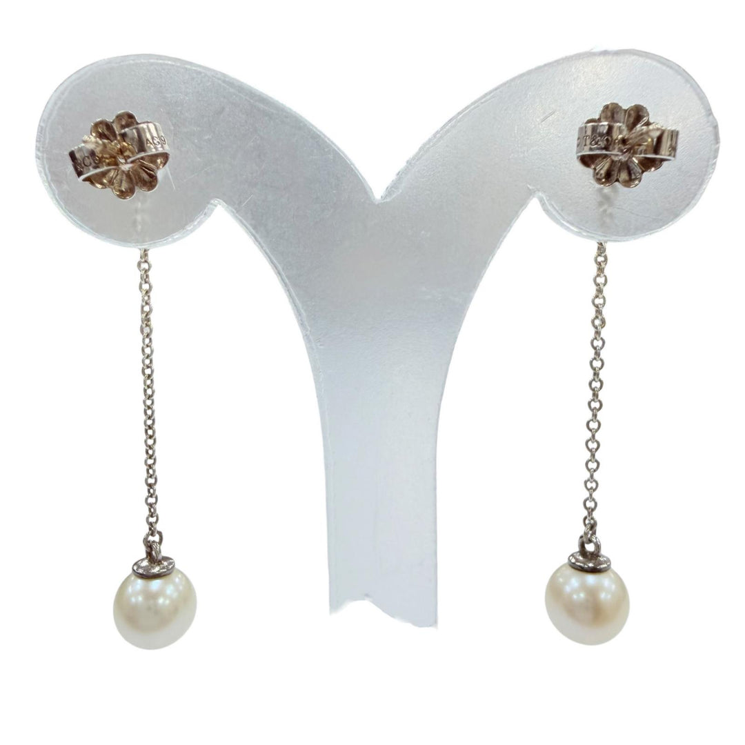 美品☆TIFFANY&amp;Co. ティファニー ジーグフェルド コレクション ピアス AG925 パール シルバー 重量1.9g レディース 保存袋付き