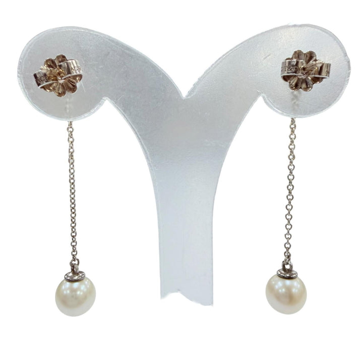 美品☆TIFFANY&amp;Co. ティファニー ジーグフェルド コレクション ピアス AG925 パール シルバー 重量1.9g レディース 保存袋付き
