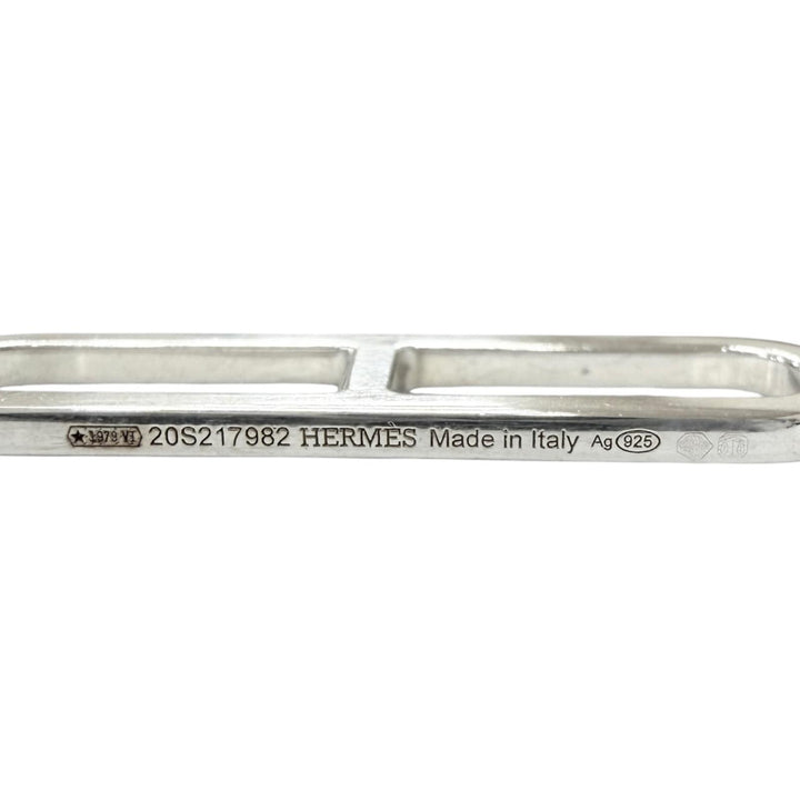 美品□HERMES エルメス エヴァー AG925 シェーヌダンクル ロング チェーンネックレス シルバー イタリア製 重量34.3g メンズ レディース