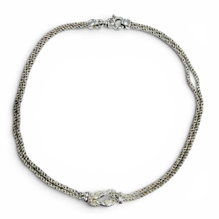 美品◇TIFFANY&amp;Co. ティファニー ヴィンテージ ダブルロープ 925 センターノット ネックレス シルバー イタリア製 重量32g レディース