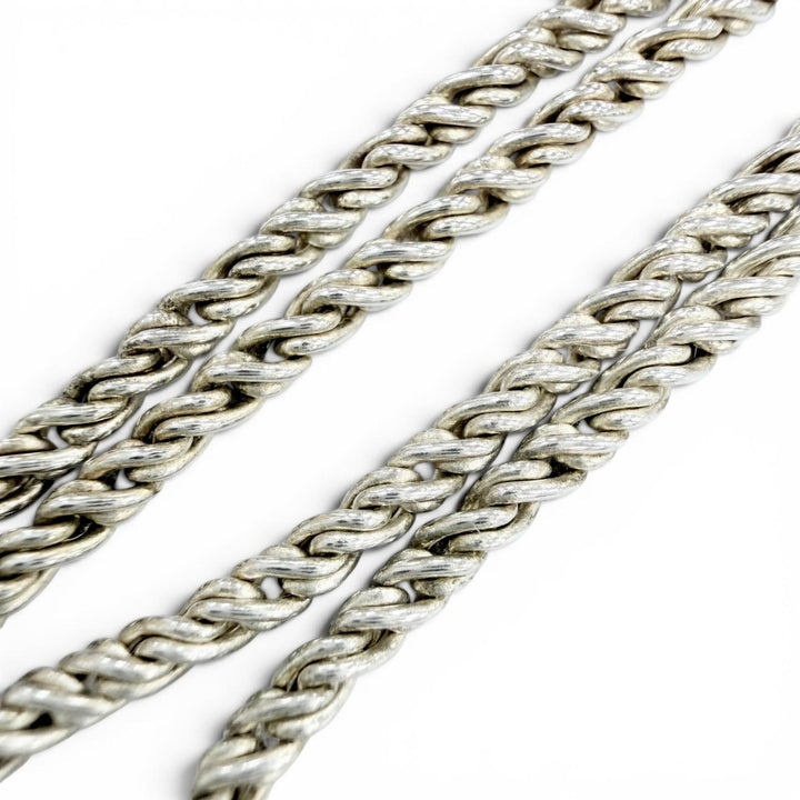美品◇TIFFANY&amp;Co. ティファニー ヴィンテージ ダブルロープ 925 センターノット ネックレス シルバー イタリア製 重量32g レディース