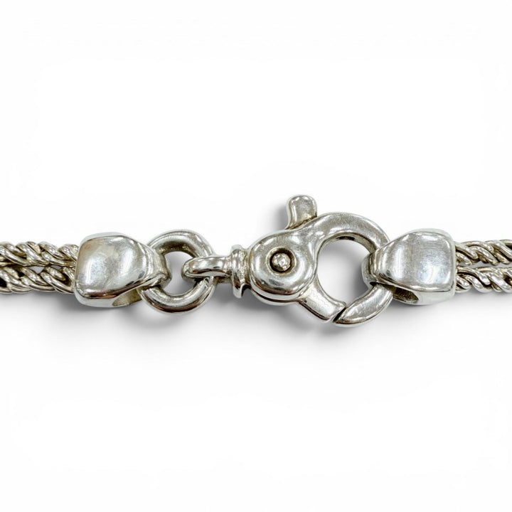 美品◇TIFFANY&amp;Co. ティファニー ヴィンテージ ダブルロープ 925 センターノット ネックレス シルバー イタリア製 重量32g レディース