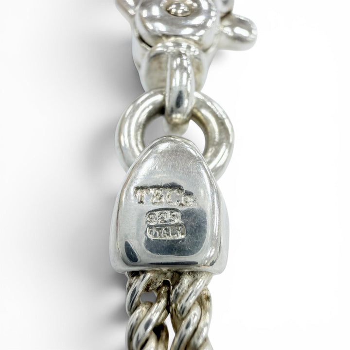 美品◇TIFFANY&amp;Co. ティファニー ヴィンテージ ダブルロープ 925 センターノット ネックレス シルバー イタリア製 重量32g レディース