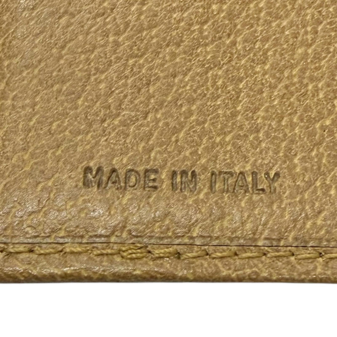 極美品□PRADA プラダ 1M0176 レザー ロゴ型押し コンパクトウォレット 三つ折り財布 CUOIO イタリア製 メンズ レディース オススメ◎