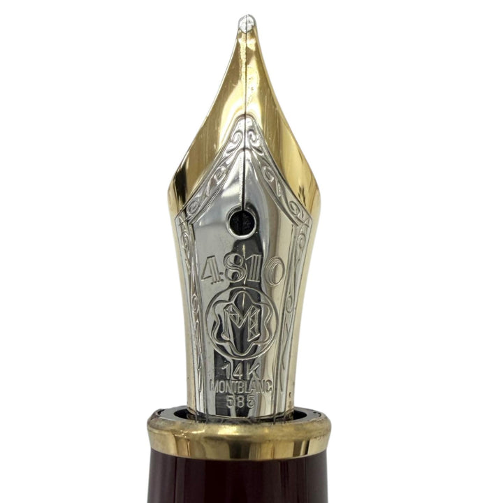 美品□MONTBLANC モンブラン マイスターシュテュック クラシック 4810 ペン先14K Mニブ 万年筆 バーガンディレッド ゴールド ドイツ製