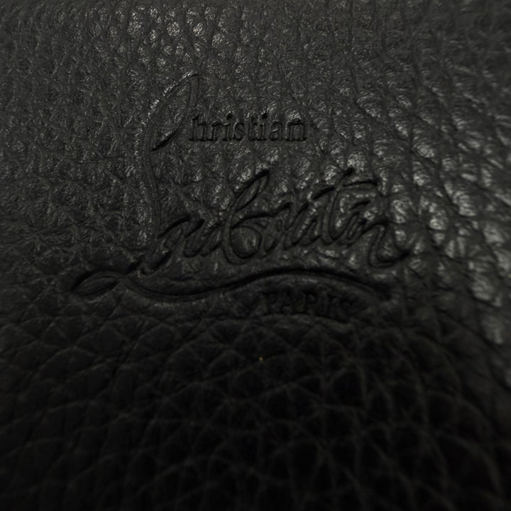 極美品▼Christian Louboutin クリスチャンルブタン パネトーネ スタッズ レザー コンパクトウォレット ラウンドファスナー コインケース