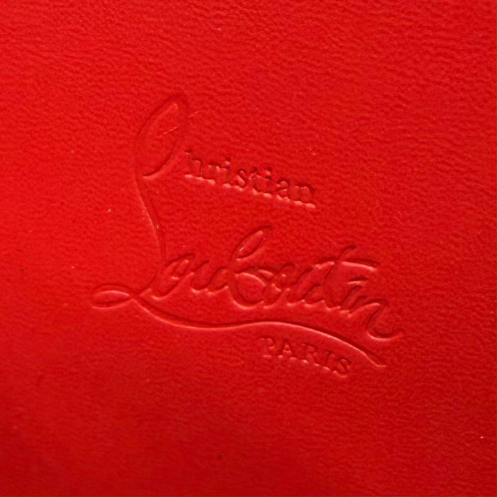 極美品▼Christian Louboutin クリスチャンルブタン パネトーネ スタッズ レザー コンパクトウォレット ラウンドファスナー コインケース