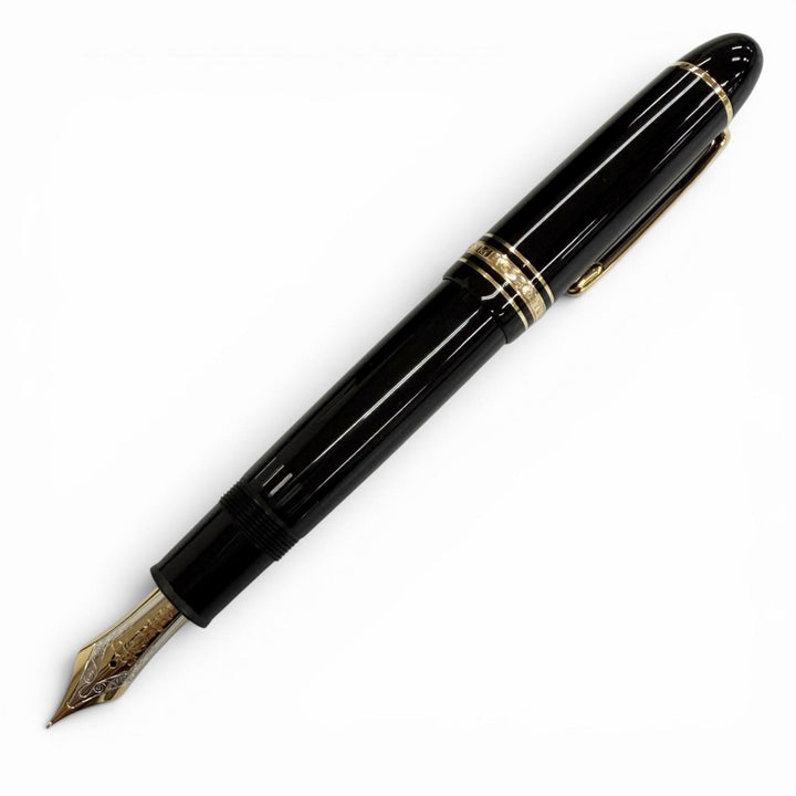 極美品△MONTBLANC モンブラン マイスターシュテュック 149 ペン先18K Fニブ ホワイトスター 万年筆 ブラック ゴールド ドイツ製 メンズ