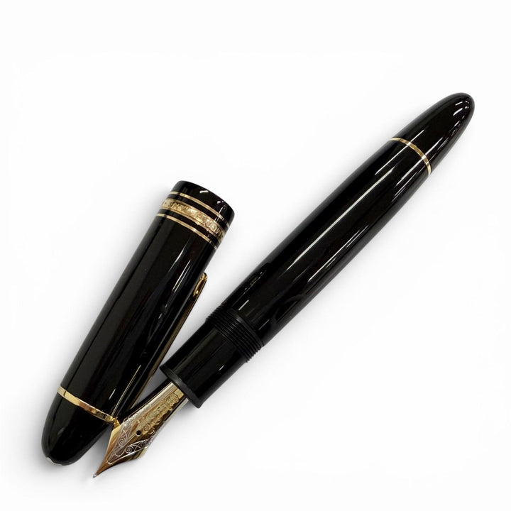 極美品△MONTBLANC モンブラン マイスターシュテュック 149 ペン先18K Fニブ ホワイトスター 万年筆 ブラック ゴールド ドイツ製 メンズ