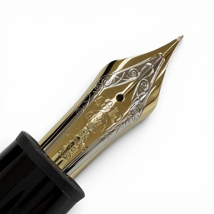 極美品△MONTBLANC モンブラン マイスターシュテュック 149 ペン先18K Fニブ ホワイトスター 万年筆 ブラック ゴールド ドイツ製 メンズ