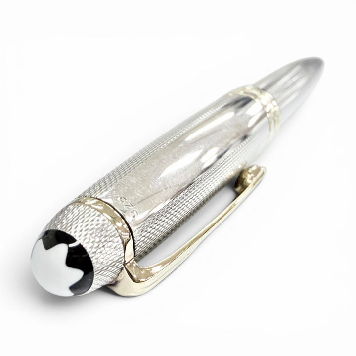 美品△MONTBLANC モンブラン マイスターシュテュック ソリテール バーレイ 925 ツイスト式 ボールペン シルバー 総重量32.63g 筆記確認済