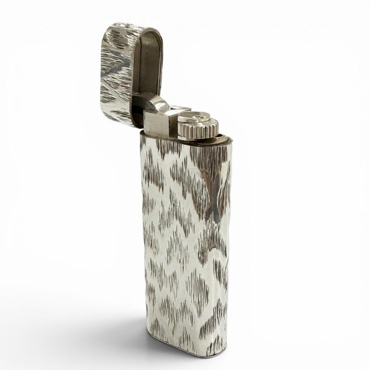 極美品▼Cartier カルティエ 925 オーバル アウタージャケット 総柄 ローラー式 ガスライター シルバー 総重量89.6g メンズ 着火確認済み