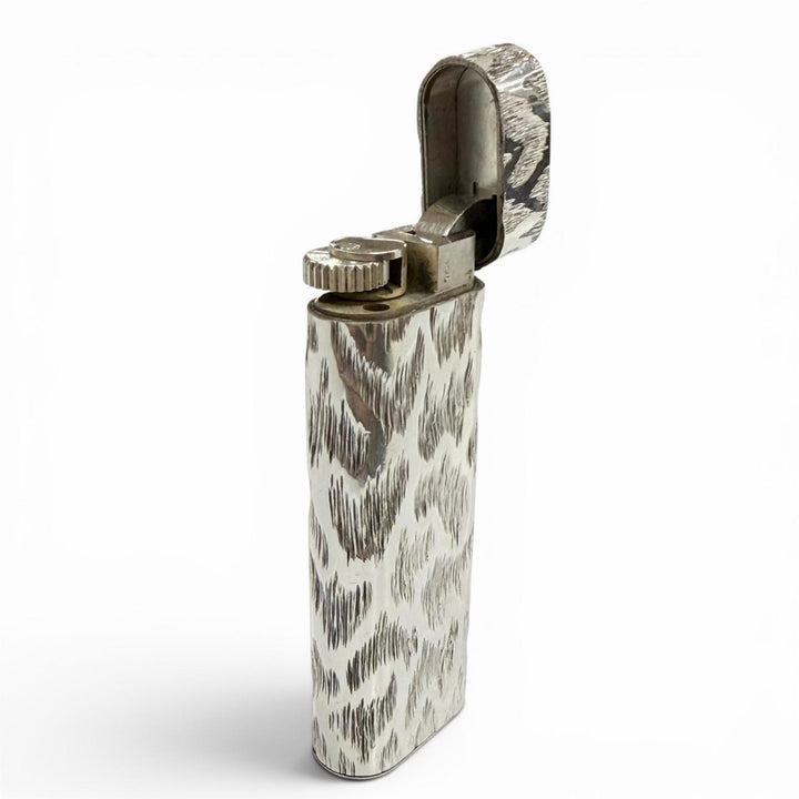極美品▼Cartier カルティエ 925 オーバル アウタージャケット 総柄 ローラー式 ガスライター シルバー 総重量89.6g メンズ 着火確認済み