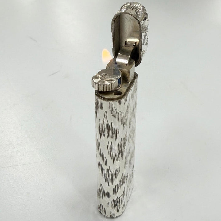 極美品▼Cartier カルティエ 925 オーバル アウタージャケット 総柄 ローラー式 ガスライター シルバー 総重量89.6g メンズ 着火確認済み
