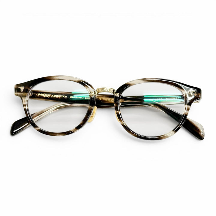 美品△BJ CLASSIC COLLECTION ビージェークラシックコレクション SH-C570 SHINBARI CRAFTSMAN EDITION メガネ クロササ 48□21-148 度入