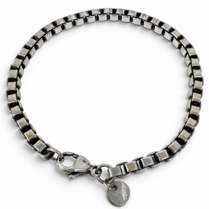 良品□TIFFANY&amp;Co. ティファニー ベネチアン SV925 チェーン ブレスレット アクセサリー シルバー 重量16g メンズ レディース オススメ◎