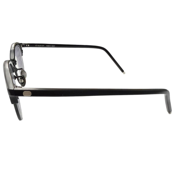 美品□EYEVAN アイヴァン no.1 IV SV925 サーモントブロー メガネ 眼鏡 アイウェア ブラック シルバー 47□22-147 度入り 日本製 重量24g