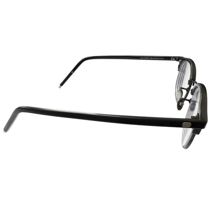 美品□EYEVAN アイヴァン no.1 IV SV925 サーモントブロー メガネ 眼鏡 アイウェア ブラック シルバー 47□22-147 度入り 日本製 重量24g