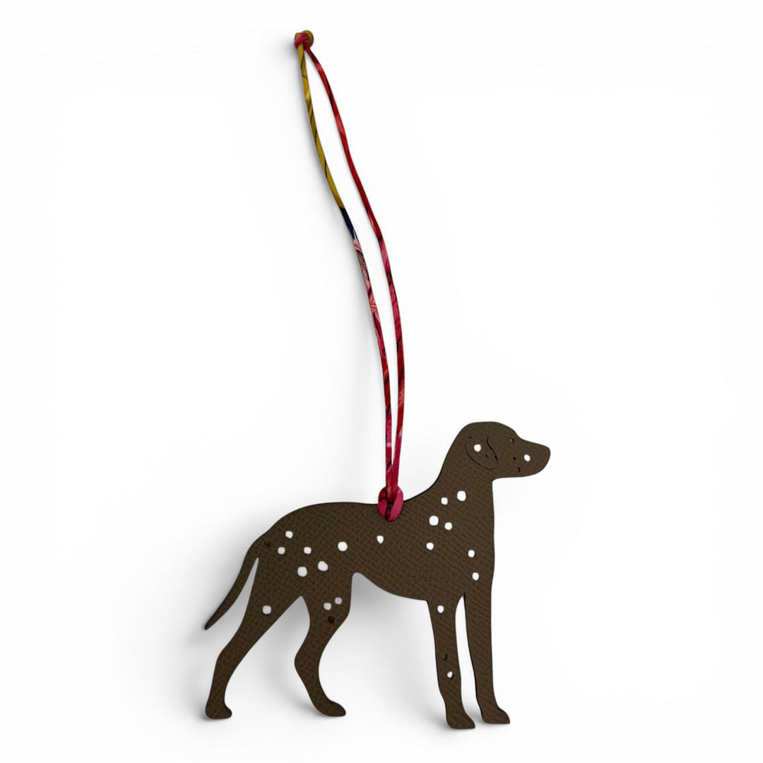 極美品☆HERMES エルメス プティアッシュ レザー ローズエテ/エトゥープ ドッグ ダルメシアン バッグチャーム フランス製 レディース