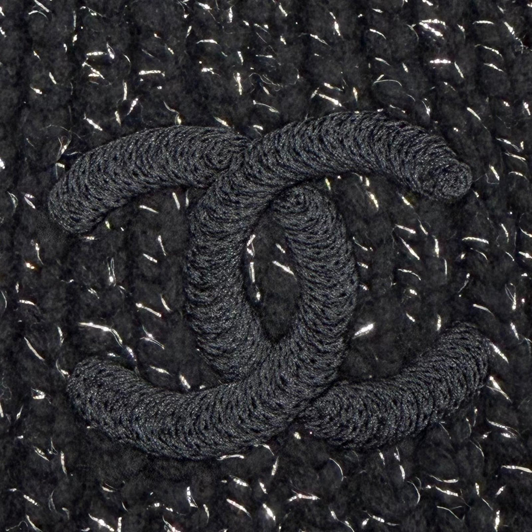 極美品▼CHANEL シャネル 25-26年製 AAB710 カシミヤ97% クルーズコレクション ココメーク ラメ 帽子 ビーニー ニットキャップ 正規品