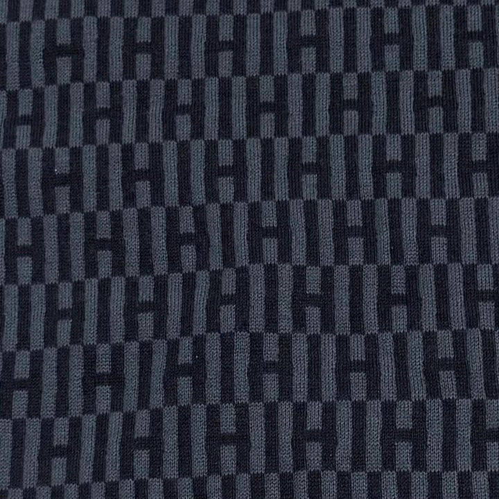 未使用品★HERMES エルメス カシミヤ シルク混 Hロゴ 総柄 ストール マフラー ネイビー オレンジ フランス製 メンズ 箱付き