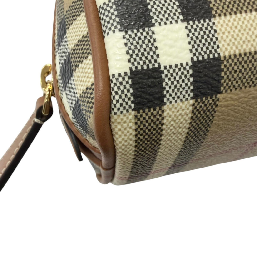 未使用品□BURBERRY バーバリー 8094419 レザー使い ノバチェック アーカイブチェック 化粧ポーチ 小物入れ ベージュ レディース