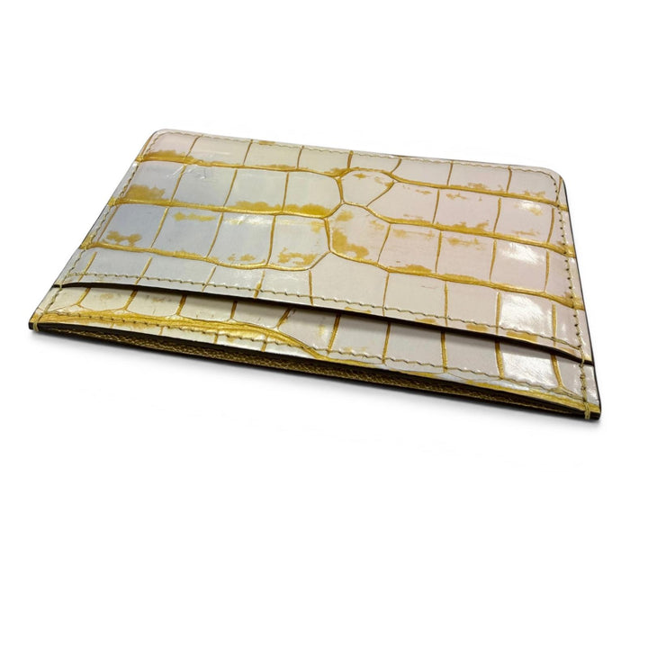 極美品☆LOUIS VUITTON ルイヴィトン N82982 エキゾチック レザー ポルトカルト サーンプル クロコダイル カードケース ゴールド マルチ