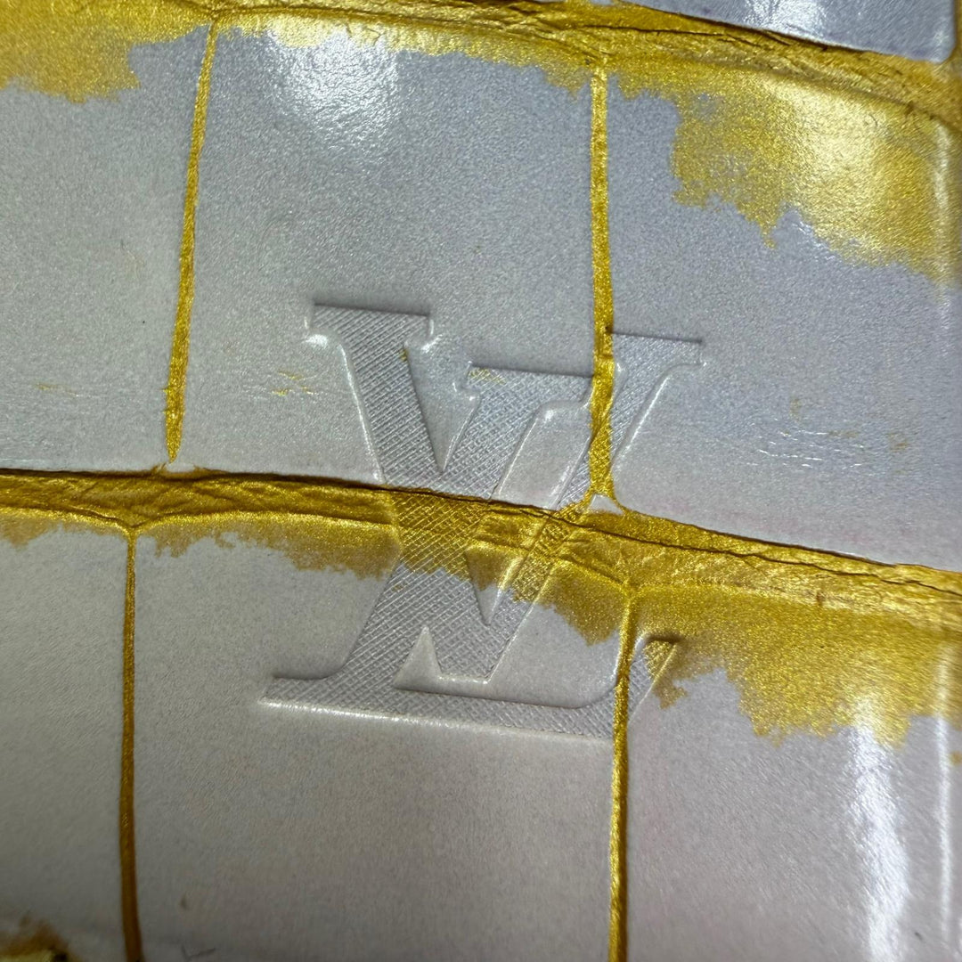 極美品☆LOUIS VUITTON ルイヴィトン N82982 エキゾチック レザー ポルトカルト サーンプル クロコダイル カードケース ゴールド マルチ