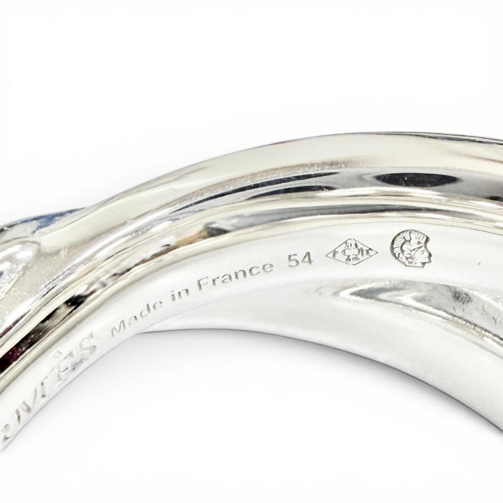 美品△HERMES エルメス クルー ドゥ H ダブルリング 指輪 AG925 シルバー 54 JP14号 フランス製 重量11.73g レディース 箱付き オススメ