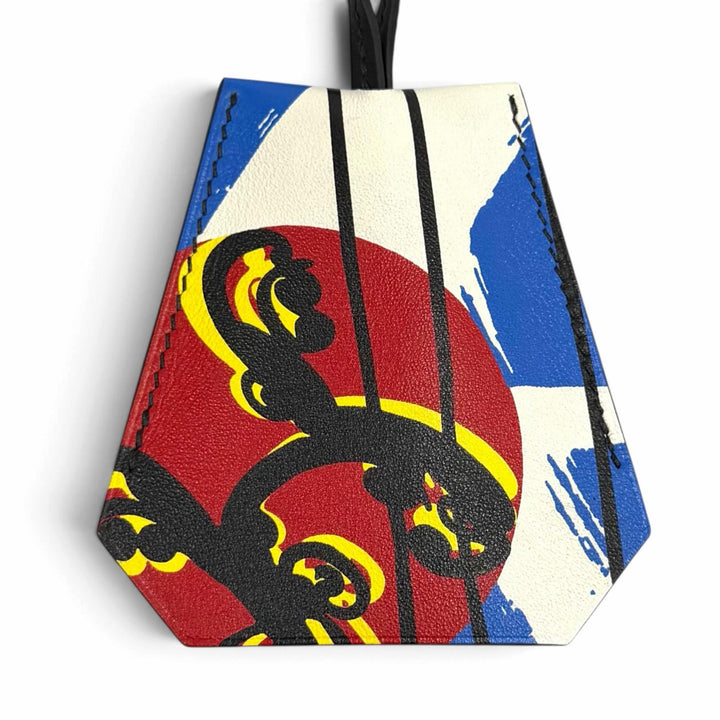 極美品★HERMES エルメス クロシェット スケート シエル/ルージュ・ドゥ・クール/ブラン ヴォースイフト ネックレス B刻印 箱・保存袋付