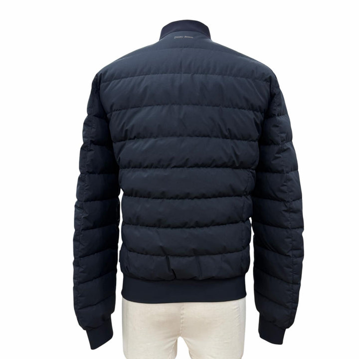 美品▼Herno ヘルノ Laminar ラミナー GORE-WINDSTOPPER ダブルジップアップ ダウンジャケット ダークネイビー 44 正規品 メンズ