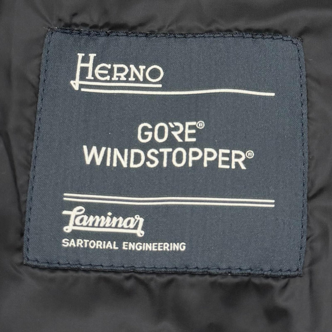美品▼Herno ヘルノ Laminar ラミナー GORE-WINDSTOPPER ダブルジップアップ ダウンジャケット ダークネイビー 44 正規品 メンズ