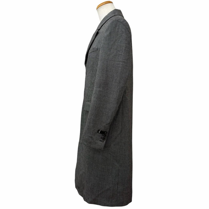 未使用品□FENDI フェンディ FF0289 ウール 100％ 変形ラペル 総柄 ロング チェスターコート グレー系 50 イタリア製 正規品 メンズ