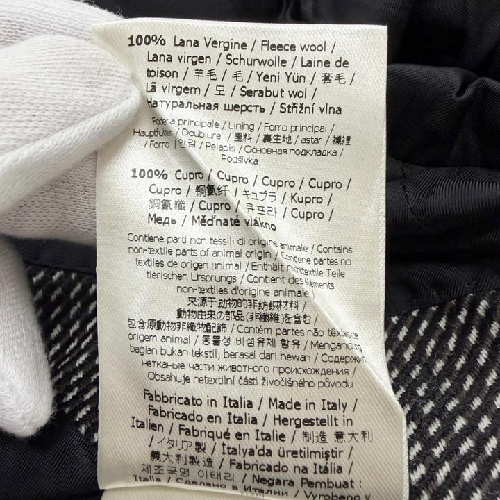 未使用品□FENDI フェンディ FF0289 ウール 100％ 変形ラペル 総柄 ロング チェスターコート グレー系 50 イタリア製 正規品 メンズ