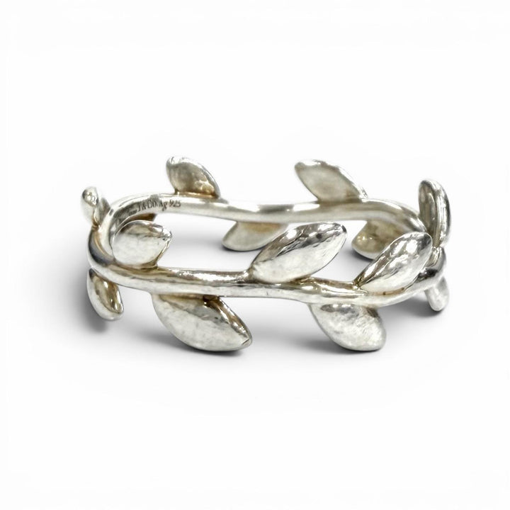 美品★TIFFANY&amp;Co. ティファニー パロマ ピカソ オリーブ リーフ バンドリング AG925 指輪 シルバー (JP12号相当) 重量1.76g レディース