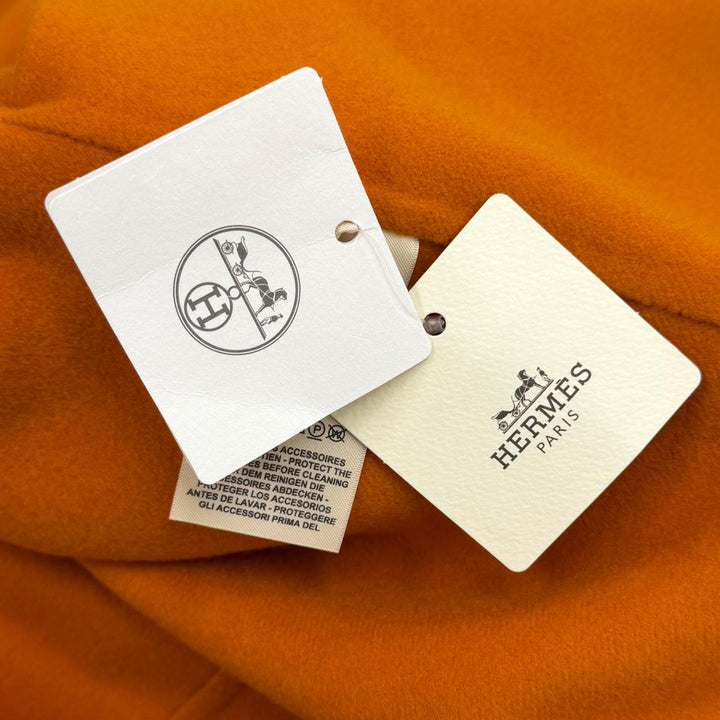 極美品★HERMES エルメス 2023年製 3E0102DZ カシミヤ100％ レザーZIP バイカラー ロングコート ブラウン 34 フランス製 レディース