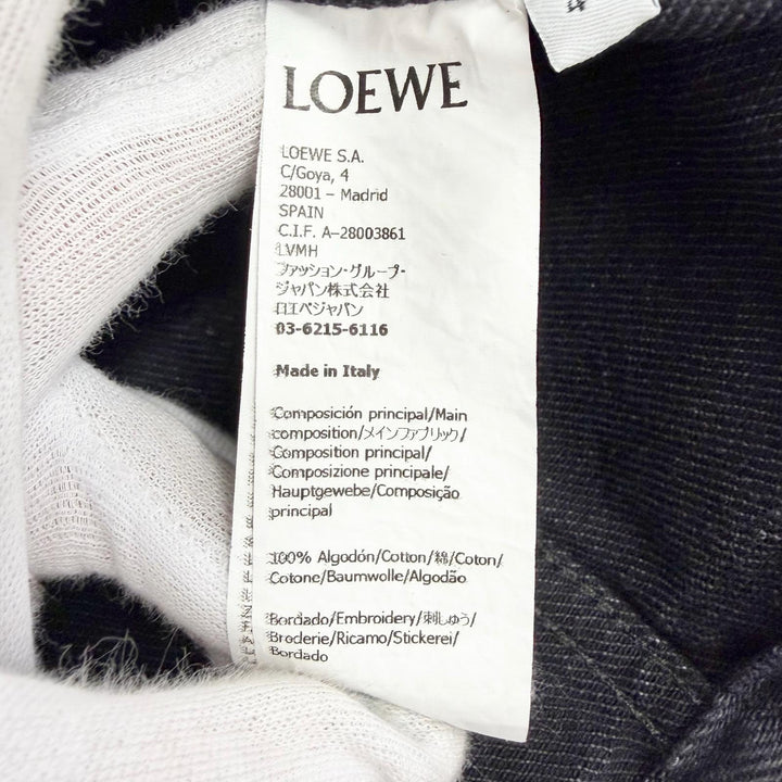 極美品△LOEWE ロエベ H526Y50W15 スナ フジタ コラボ マンドラゴラ ルーズシルエット デニムジャケット ブラック 44 イタリア製 正規品