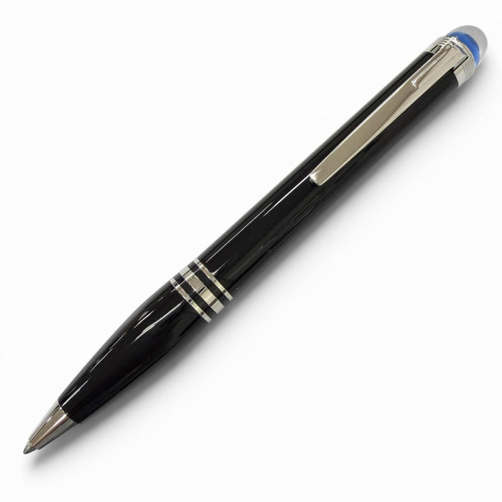 未使用品□MONTBLANC モンブラン スターウォーカー 新型 ブルードーム ボールペン ブラック シルバー ドイツ製 メンズ 筆記確認済み 箱付