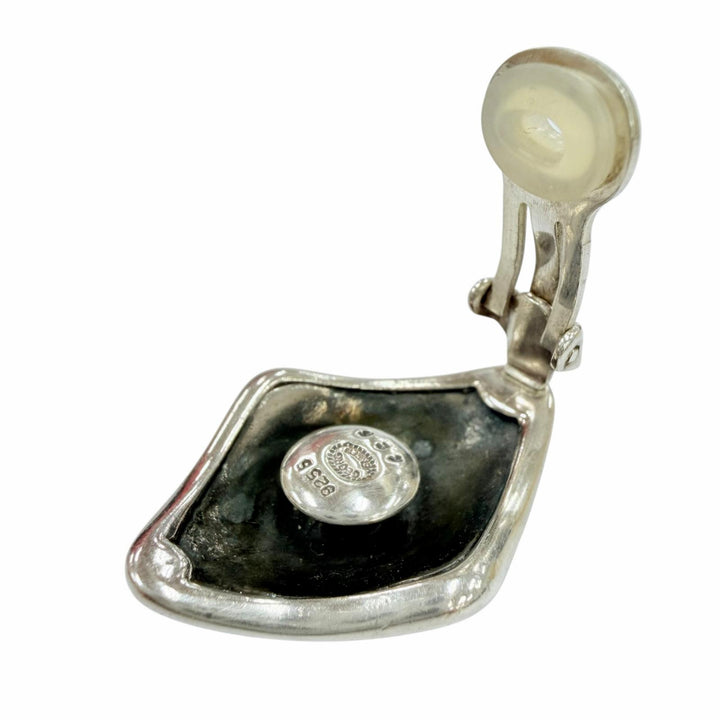 美品◇Georg Jensen ジョージジェンセン 925 No.425 ダイヤモンド型 両耳用 イヤリング アクセサリー シルバー 重量20.10g レディース