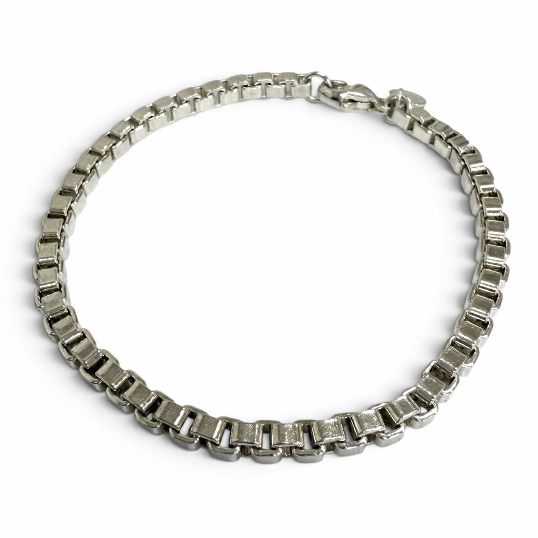 極美品□TIFFANY&amp;Co. ティファニー ベネチアン SV925 チェーンブレスレット アクセサリー シルバー 重量17g メンズ レディース 保存袋付