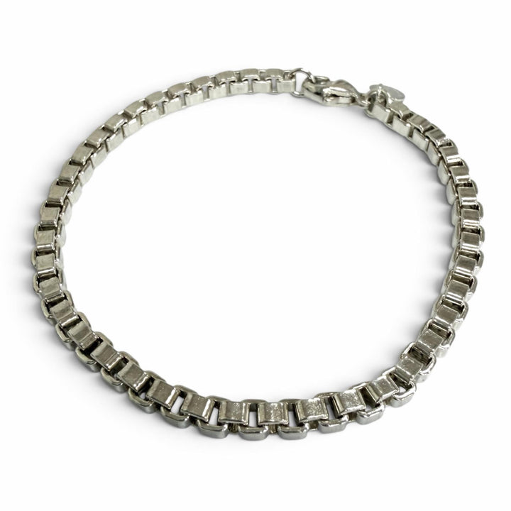 極美品□TIFFANY&amp;Co. ティファニー ベネチアン SV925 チェーンブレスレット アクセサリー シルバー 重量17g メンズ レディース 保存袋付