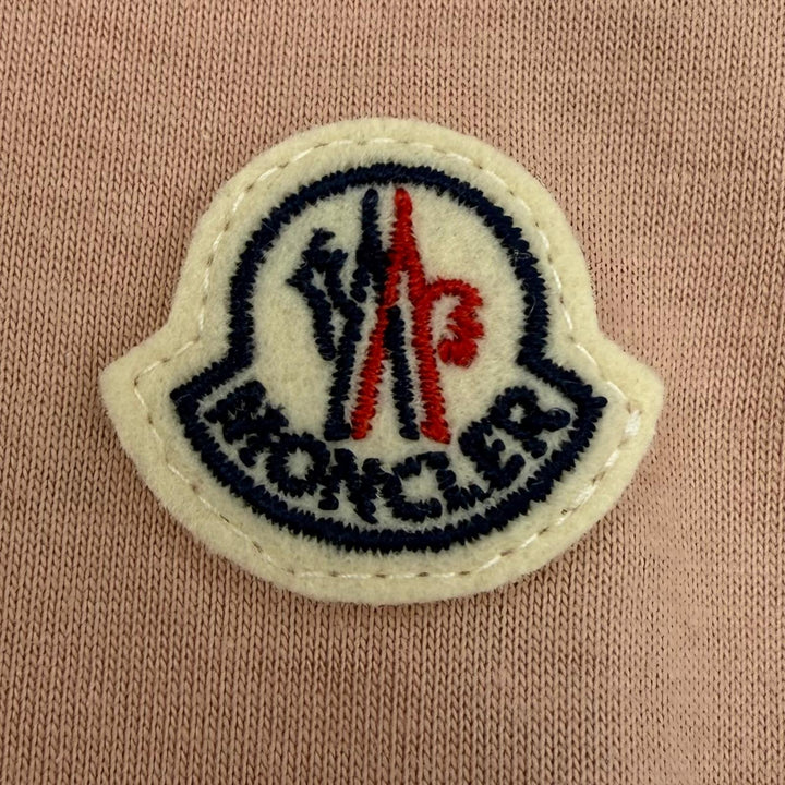 未使用品☆MONCLER モンクレール MAGLIA MANICA CORTA コットン100％ ロゴワッペン 半袖Ｔシャツ トップス ピンク XS 正規品 レディース