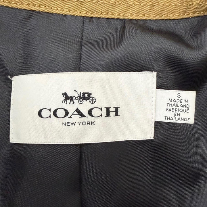 美品□COACH コーチ F87431 ラムレザー使い ベルテッド トレンチコート スプリングコート ベージュ S 正規品 メンズ ガーメント付き